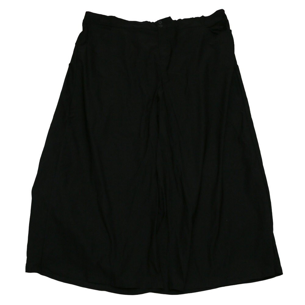 Bloomchic Wide Leg Capris Women 28 Black NEW Solid Pockets Elastic Waist Stretch
